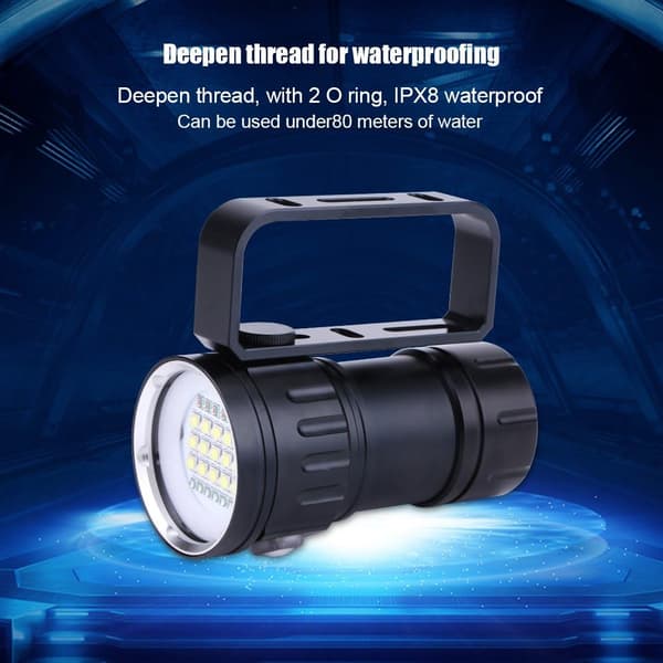 [RM]Diving Flashlight 18000 Lumens IPX8 Dive Light 500M Underwater