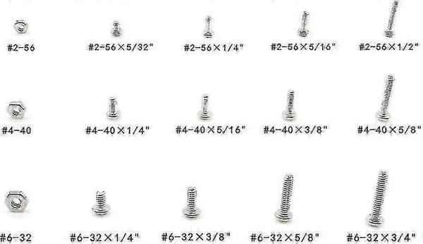 #2-56#4-40#6-32 UNC rustfrit stål phillips panhoved maskinskruer møtrikker sortimentssæt [MI]