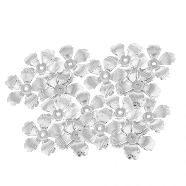 30st silvermetall filigran blomomslag Spacer pärlor för smyckestillverkning