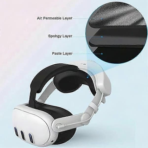 Hovedrem med batteri til Oculus Quest 3/Quest 3S, justerbart Elite-remserstatningstilbehør til Meta Quest 3/3S