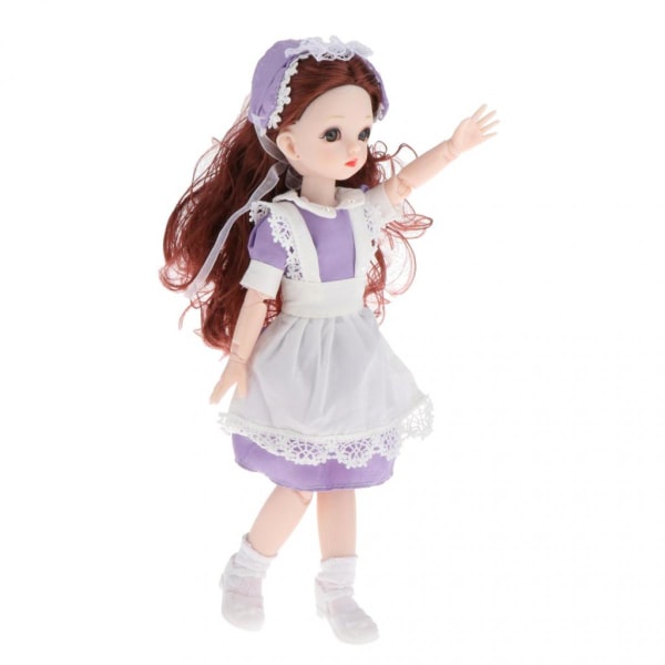 30 cm 16 Ledad BJD Docka Flicka Slätt Hår Utklädnad Flicka Låtsaslek Leksak D