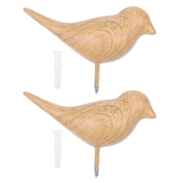 [RM]Fågelväggkrokar 2-pack Dekorativa i harts för rockar, hattar, nycklar, handdukar, väskor Heminredning för sovrum, entré Khaki 11X3CM