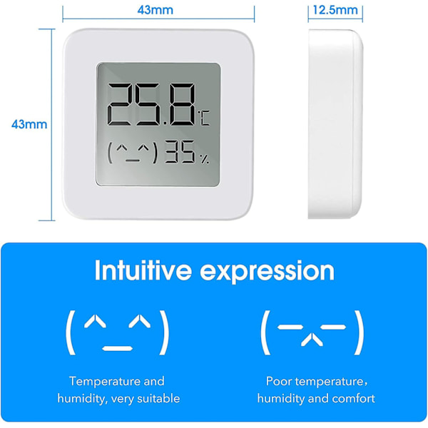 Termohygrometer, Bluetooth Termometer Inomhus Hygrometer, Trådlös Digital Mini Termometer Hygrometer Med Hög Noggrannhet, Lämplig För Inomhusbruk, Baby