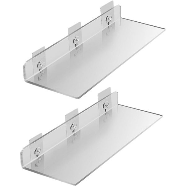 Flytande Hyllor Set Om 2 - Utöka Enkelt Väggutrymme - Akryl Liten Vägghylla För Sovrum, Badrum, Spelrum, Vardagsrum, Kontor 30*10cm