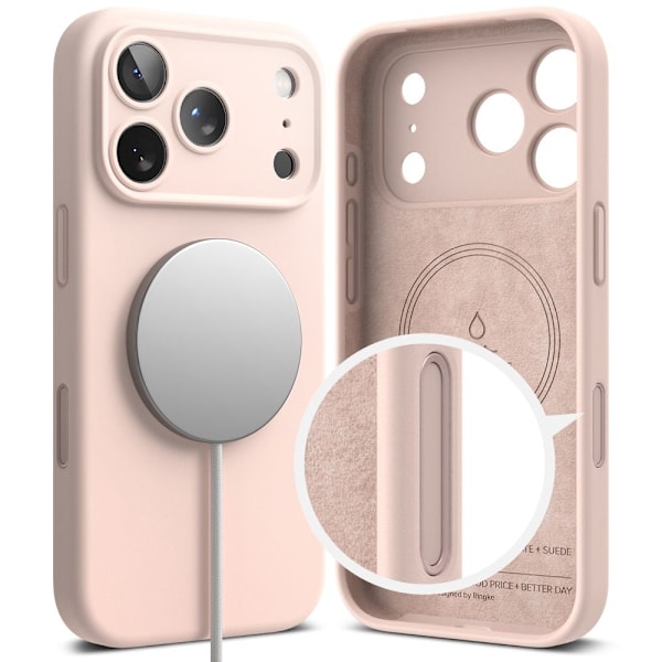 Ringke iPhone 17 Pro Max Deksel MagSafe Silikon Rosa Sand 80