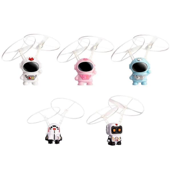 [RM] Geststyrd Flygande Leksak Astronaut UFO LED USB-laddning White