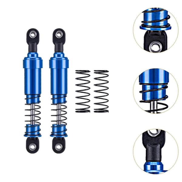 [RM]2 Stykker 1:10 RC Bil Støddæmper Tilbehør Reservedele til RC Bil Crawler lilla blue 9.5cm