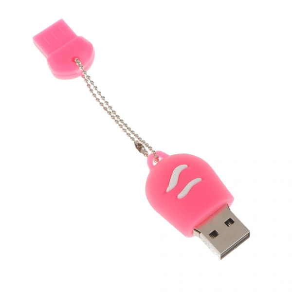 USB-minne Söt Tassform Rosa USB 2.0 Tum Flash Disk U-enhet 64GB