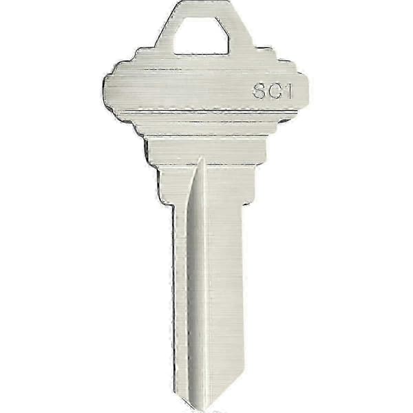 100 Pcs Brass & Silver Blank Keys SC1 Key Blanks for Home & Office - 100-Pack