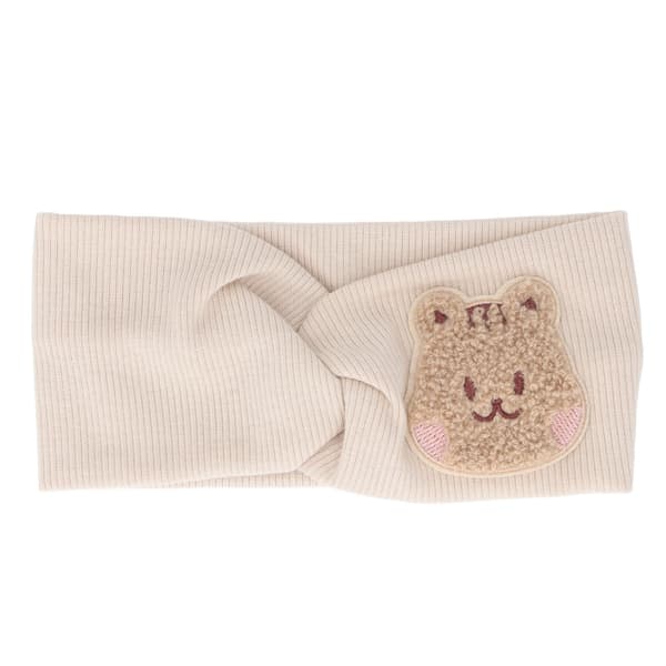 Babyhodebånd Myk Bomull Super Stretch Tegneseriemønster Hodeplagg for Småbarn Beige
