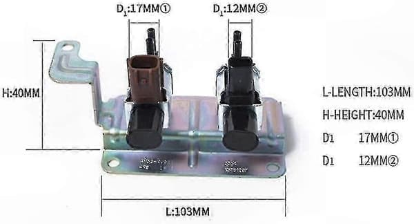 Vakuumindsugningsmanifold magnetventil kompatibel med flere bilmodeller, 1 stk. (Farve: Sort)
