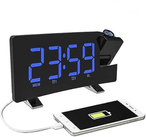 [RM]Projection Alarm Clock, FM76-108 Radio Clock and 180° Rotatable Projection