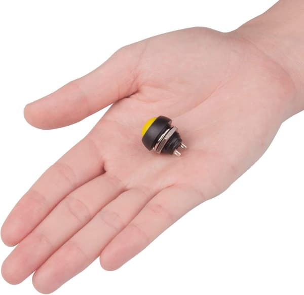 12 kpl. On-Off-kytkin, 12 mm vedenpitävä hetkellinen painonappi (4 väriä)[RM]