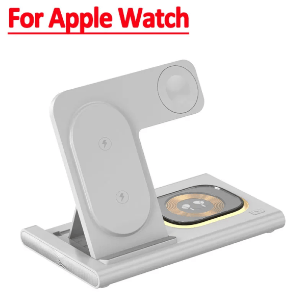 30W trådlöst laddarställ 3 i 1 för iPhone 14 13 12 Pro Max Apple Watch 8 7 Samsung Watch 5 Airpods Snabbladdningsdockningsstation For Apple White
