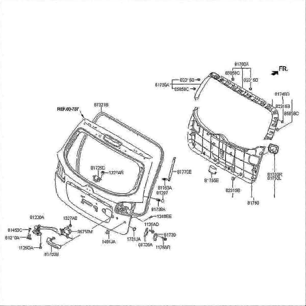 Til Hyundai Santa Fe 2007-2012 Bagagerumslås Aktuatormotor