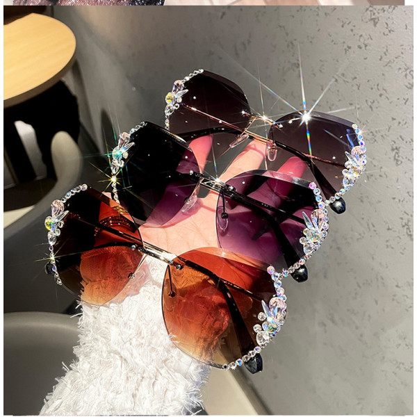Drilling solglasögon kvinnors anti-ultravioletta solglasögon Light Matcha