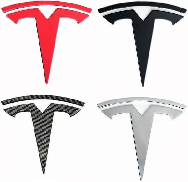 Model 3 / Y Badge Emblem - Front Hood Frunk Udskiftningslogo til Tesla Model 3 og Y - 3D, ABS Emblem Krom Sølv Model 3 / Y