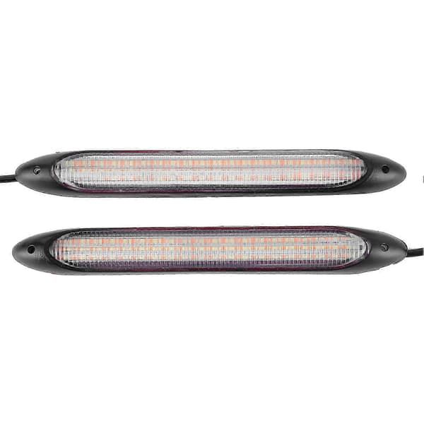 Bil LED kjørelys stripe hvit med gul blinklys vanntett par