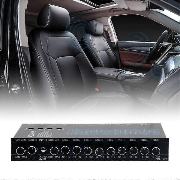 9-bands equalizer högpresterande 9 utjämningsband 12V DC för båt husbil bil metall med CD AUX-ingång