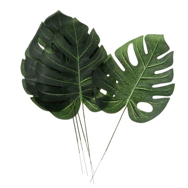 5 st Stora Konstgjorda Blad Falska Monstera Blad Lövverk Heminredning M