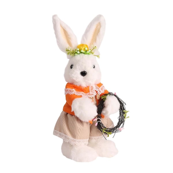Söt Plysch Påskhare Dekoration Docka Påskdekoration Docka Hem Skrivbordsdekoration eierfarben ostern B