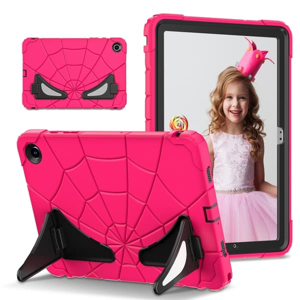Samsung Galaxy Tab A9+ / A11+ Spider Silikon Hybrid PC Støtsikkert Deksel Jordgubbssvart