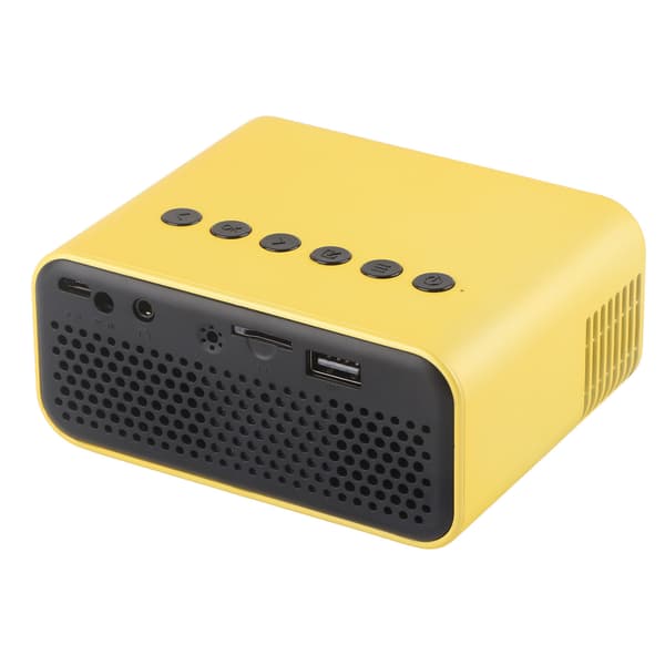 [RM]Portable Mini Projector Home Theater Mobile Phone Projector for Screen Projection 100‑240V Yellow EU Plug