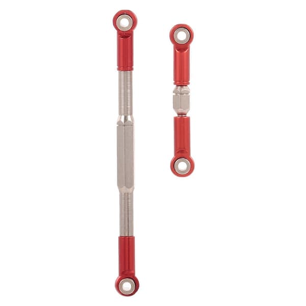 2 sæt RC bil reservedele: 1 sæt legeret støddæmper & 1 sæt RC styrestang aluminiumslegering styrestangssæt size