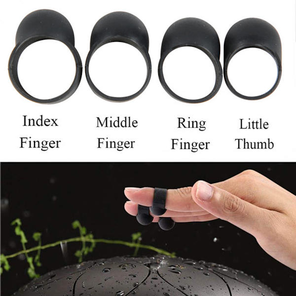 12x Stål Tongue Drum Fingerplektrum Silikon Slag Fingergrepp Handpan