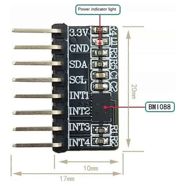 BMI088 6-akset bevægelsessensormodul I2C-kommunikation til STM32/Arduino/ESP32/Raspberry Pi 3D-accelerometer gyroskop