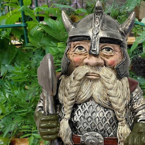 Bedste Gave - Vikinge Nordisk Dværge Gnome Statue Have Resin Ornamenter