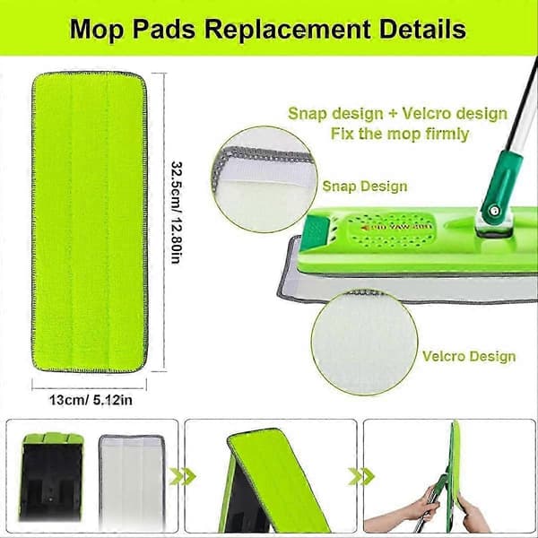 Erstatningsmikrofiber moppepuder til Rinse 'N Wring Moppe 12-pak