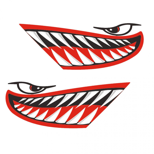 Bitar vinyl haj tänder mun dekaler klistermärken för kajak kanot båt röd