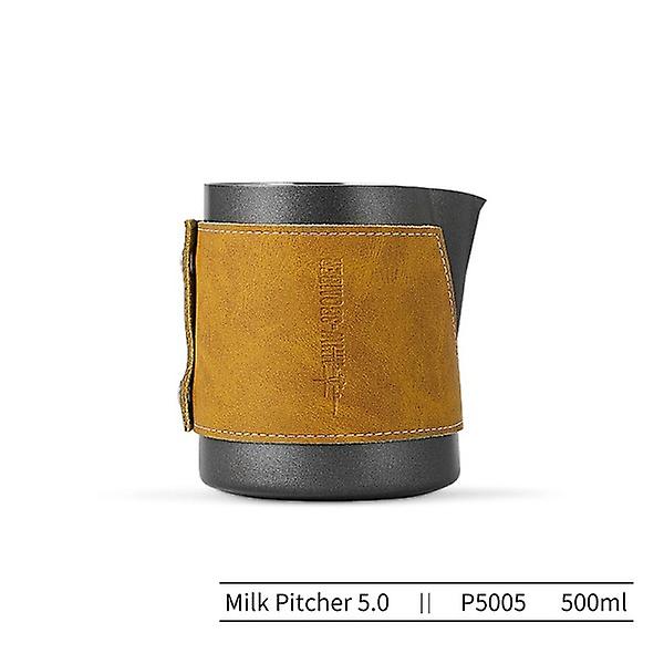 500 ml mjölkskummande kanna med läderslida Latte Art Tool Mjölkskumkanna