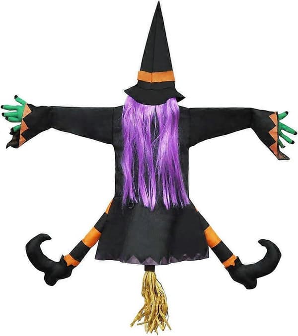 40\" Kraschande Häxa i Träd Halloween Dekoration