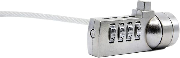 Säkerhetskabel med kombinationslås för bärbar dator, silver, nyckelhålsstorlek 5*2,5 mm