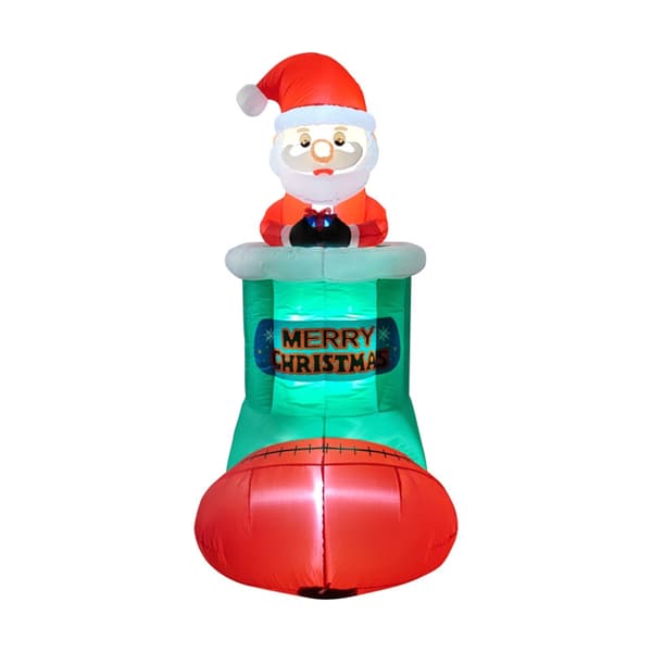 [RM]5.4 FT Christmas Inflatable Santa with Built-in LED Lights and Adjustable Design for Yard Decoration