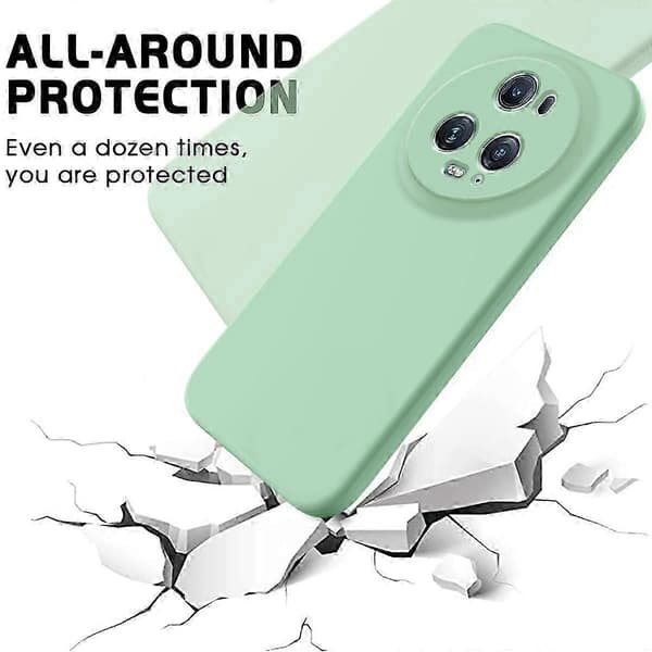 [RM] Stöttåligt mobilskal i flytande silikon med enfärgad design Green For Honor Magic5 Pro