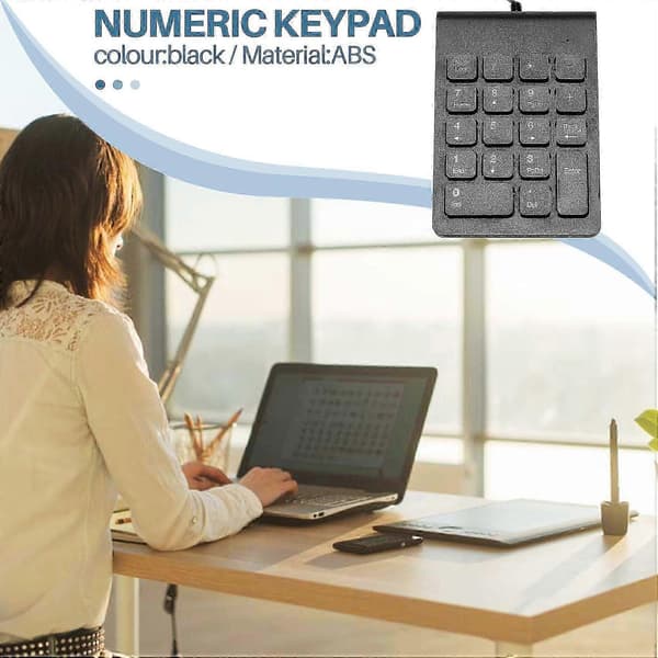 Mini USB kablet numerisk tastatur Numpad 18 digitalt tastatur for regnskapsfører, bærbar PC, Windows, Android