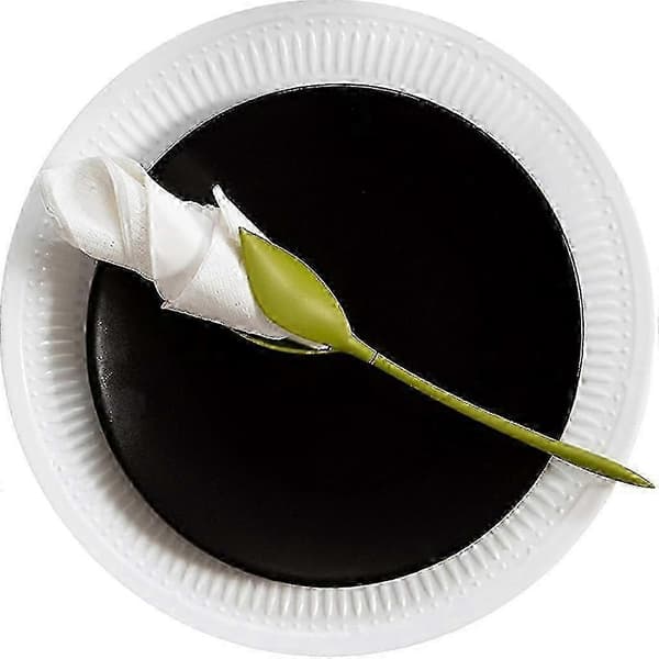 20 stk dekorative serviettringer i plast blomsterform for fester size