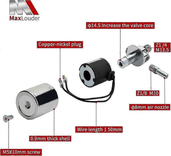 1/4\" NPT 12V/24V Magnetventil til Lufthorn, Forkromet, 26s til Tog- og Lastbilbrug