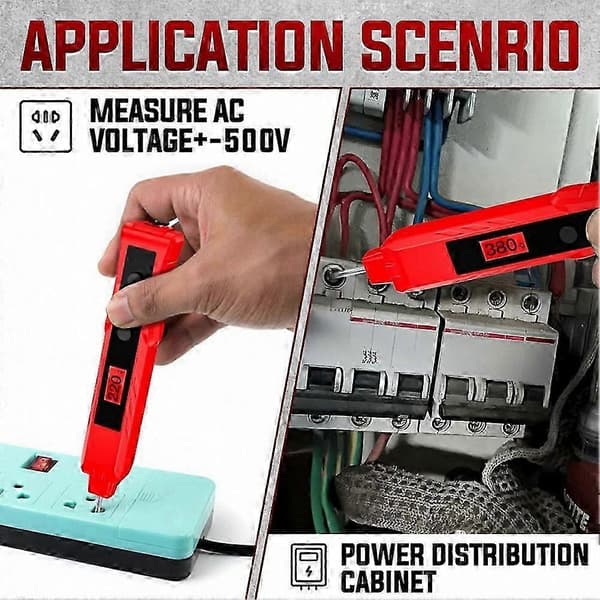 HR50 Digital Spændingstesterpen, AC 500V Detektor, Kontaktspændingstester