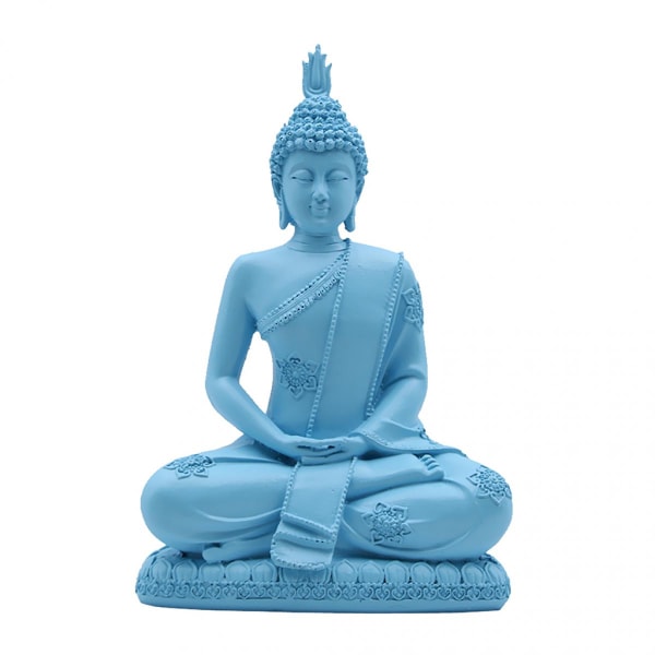 Meditationsstaty Buddha Statyett Figurin Buddhism Harts Objekt DIY Heminredning