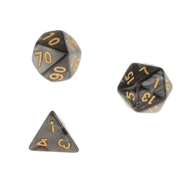 14x Polyedriska Tärningar 16mm För Dungeons And Dragons Dnd MTG Bordsspel Svart