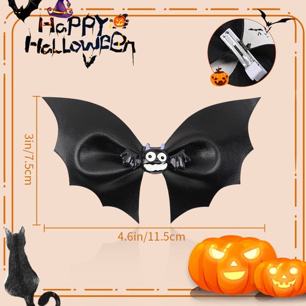 8 stk, hårspenner for barn, Halloween flaggermusspenner, europeiske og