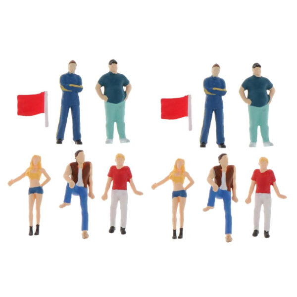 12x 1:64 Gatubild Diorama Figurer Karaktär Resin Modell Layout Dekor
