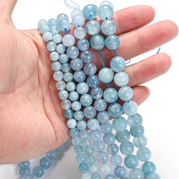 Naturstenspärlor Lava Tigeröga Kristall Apatit Turmalinpärla aquamarine 4mm(around 91pcs)