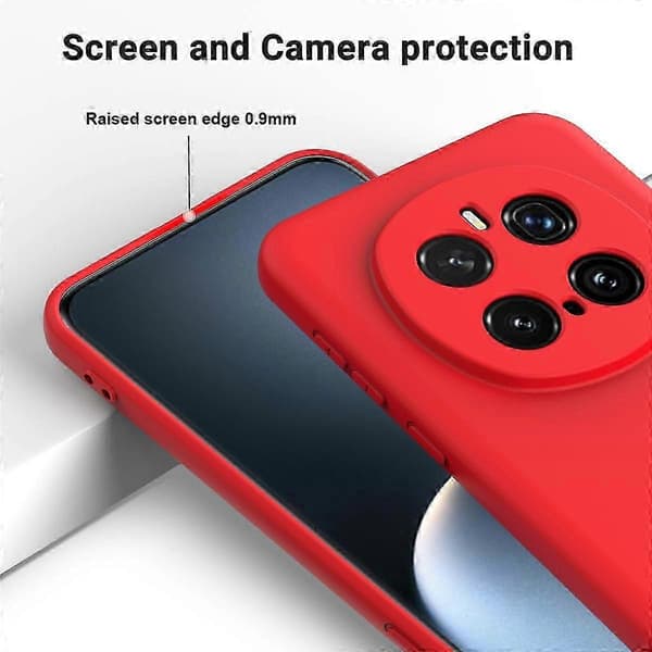 [RM] Ensfarvet flydende silikone-cover med stødabsorbering Red For Honor Magic7 Pro