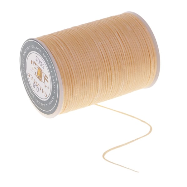 0,8 mm Platt Vaxad Polyestertråd för DIY Smyckestillverkning Beige