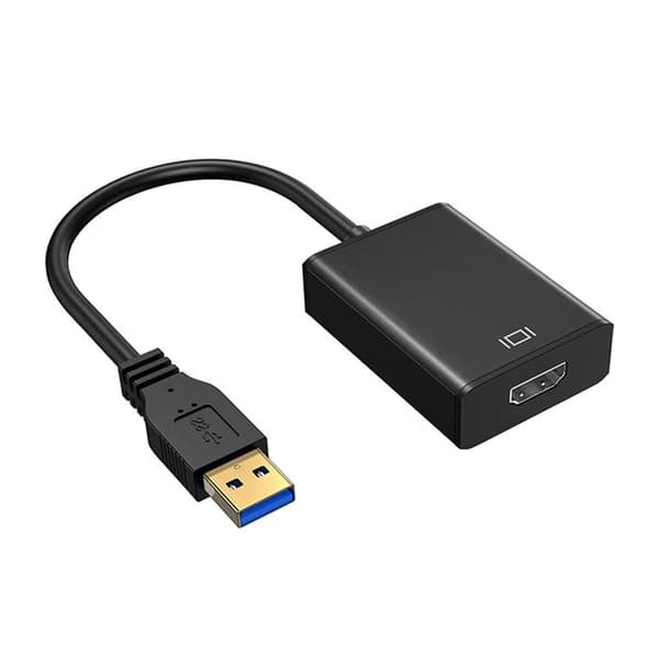 USB 3.0 til HDMI-adapterkabel, lydvideokonverter til bærbare computere og tablets, sort - Yuan -